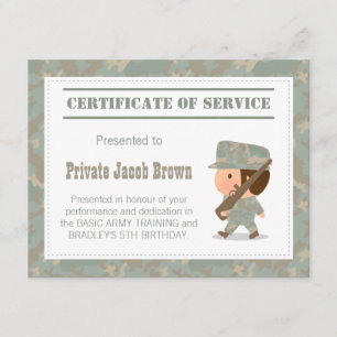 Armeebeschein Danke, Geburtstag Einladung