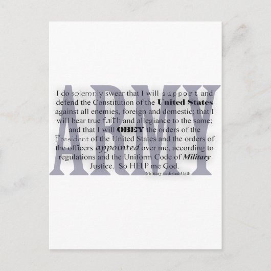 Armeeeid Postkarte (Vorderseite)