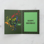 Armeegrüner Paintball-Thema-Name u. Karte (Innenseite)