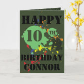 Armeegrüner Paintball-Thema-Name u. Karte (Gelbe Blume)