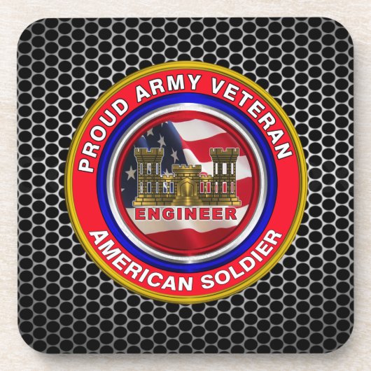 Armeeingenieur Veteran Getränkeuntersetzer (Vorderseite)