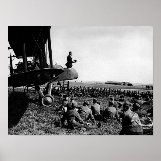 Armeekaplain, der Sermon aus Flugzeug liefert Poster (Vorne)