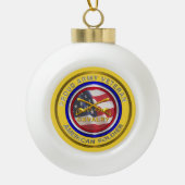 Armeekavallerie Veteran Weihnachten Keramik Kugel-Ornament (Vorderseite)