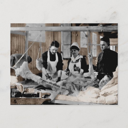Armeekurse und Angestellte mit Patient im Ersten W Postkarte (Vorderseite)