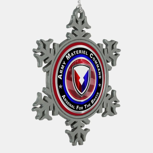 Armeematerial Command Keepake Weihnachten Schneeflocken Zinn-Ornament (Links)