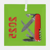 Armeemesser, Multiwerkzeug-Ornament Ornament Aus Glas (Rückseite)