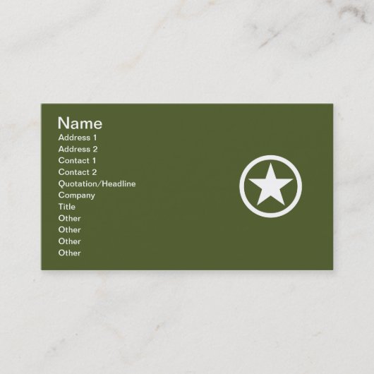 Armeestern Visitenkarte (Vorderseite)
