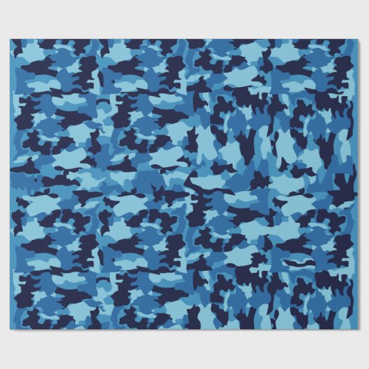 Armeetarnung Blaumuster Geschenkpapier (Flach)