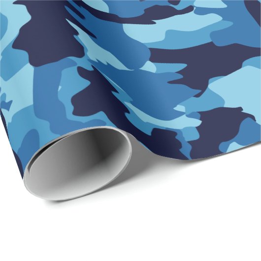 Armeetarnung Blaumuster Geschenkpapier (Rolleneckpunkt)