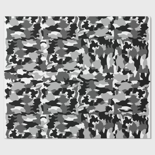 Armeetarnungs-Schwarzweiss-Muster Geschenkpapier (Flach)