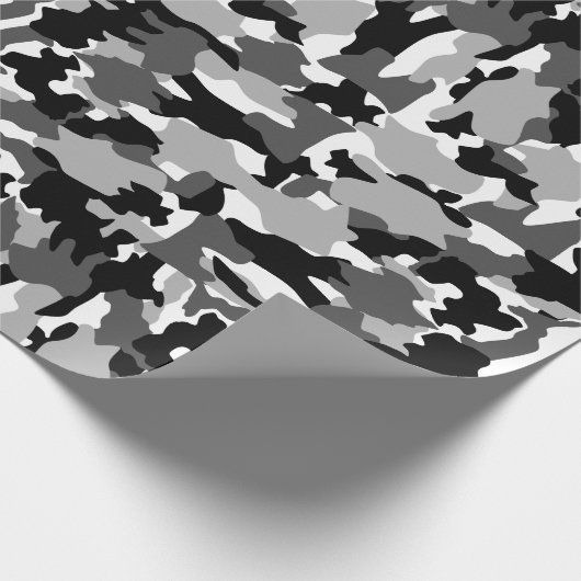 Armeetarnungs-Schwarzweiss-Muster Geschenkpapier (Ecke)