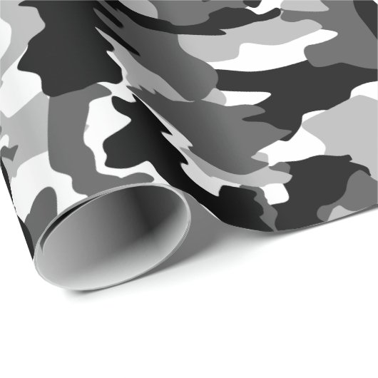 Armeetarnungs-Schwarzweiss-Muster Geschenkpapier (Rolleneckpunkt)