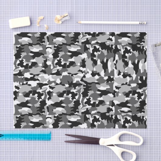 Armeetarnungs-Schwarzweiss-Muster Seidenpapier (Handwerk)