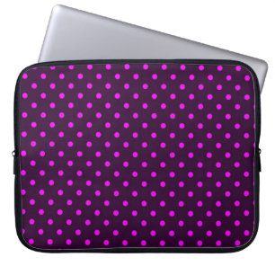 Ärmel Laptop Hot Pink und Violett Polka Punkt Laptopschutzhülle