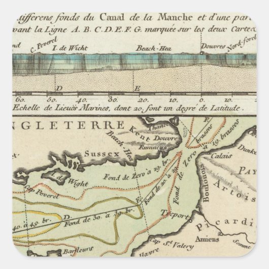 Ärmelkanal Quadratischer Aufkleber (Vorderseite)