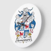 Armendariz Family Crest Große Wanduhr (Winkel)
