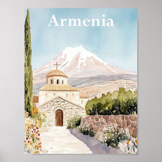 Armenia Aquarellmalerei Poster (Vorne)