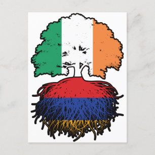 Armenia Armenian Irish Ireland Tree Roots Flag Postkarte