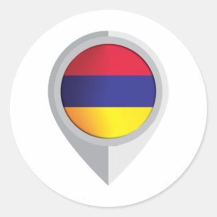 Armenia Button Location Flag Runder Aufkleber
