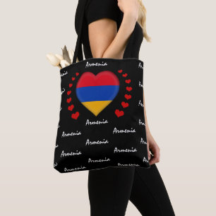 Armenia Flag & Herz, Armenische Flagge / Sport Tasche