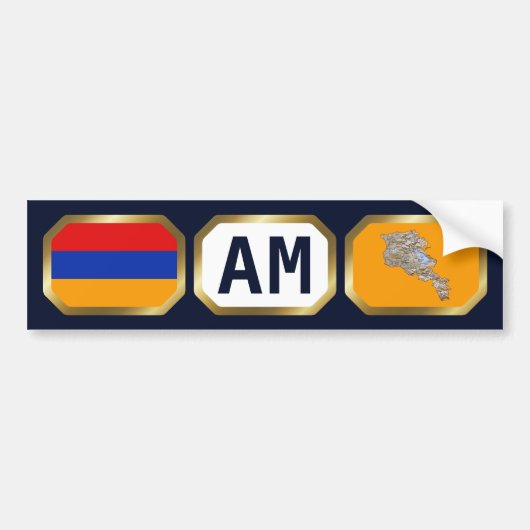 Armenia Flag Map Code Autoaufkleber (Vorne)