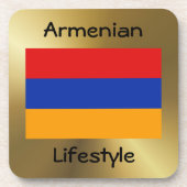 Armenia-Flag+Text-Untersetzer Untersetzer (Vorderseite)