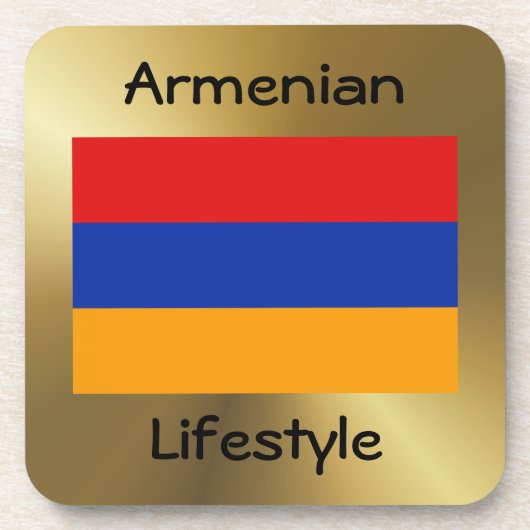 Armenia-Flag+Text-Untersetzer Untersetzer (Vorderseite)