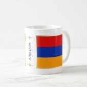Armenia-Flagge + Karte-Tasse Kaffeetasse (VorderseiteRechts)