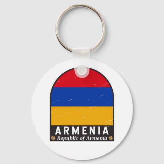 Armenia-Flaggensymbol erschüttert Vintag Schlüsselanhänger (Vorderseite)