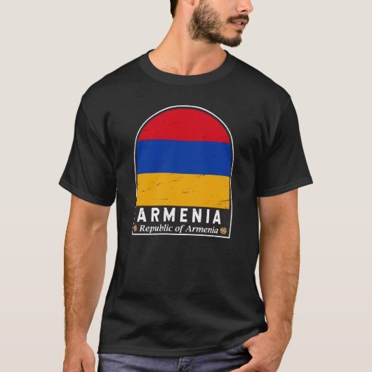 Armenia-Flaggensymbol erschüttert Vintag T-Shirt (Vorderseite)