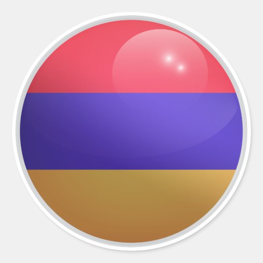 Armenia Glossy Circle Flag Runder Aufkleber (Vorderseite)