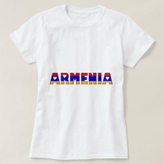 Armenia hört Typografie-Länderflagge T-Shirt (Design vorne)