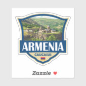 Armenia Illustration Retro Badge Aufkleber (Blatt)
