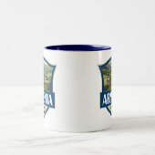 Armenia Illustration Retro Badge Zweifarbige Tasse (Mittel)