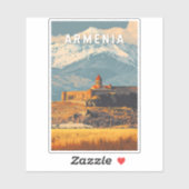 Armenia Illustration Travel Art Vintag Aufkleber (Blatt)