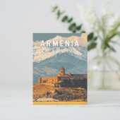 Armenia Illustration Travel Art Vintag Postkarte (Stehend Vorderseite)