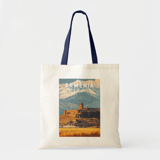 Armenia Illustration Travel Art Vintag Tragetasche (Vorne)