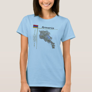 Armenia Karte + Flag + T - Shirt