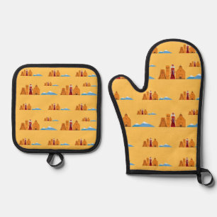 Armenia Oven Mitt und Pot Holders Ofenhandschuh & Topflappen-Set