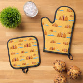 Armenia Oven Mitt und Pot Holders Ofenhandschuh & Topflappen-Set (Oben Unten)