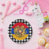 Armenia Plate, Büffel kariert und armenische Flagg Pappteller (Party)