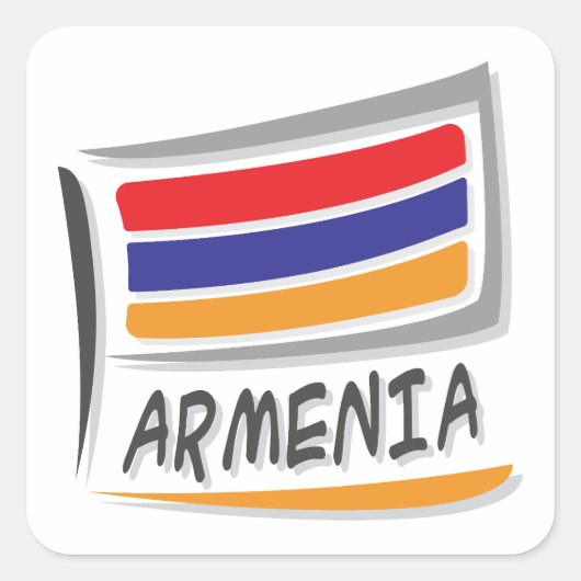 Armenia Pride X Flag Quadratischer Aufkleber (Vorderseite)