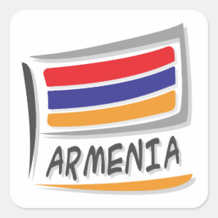 Armenia Pride X Flag Quadratischer Aufkleber