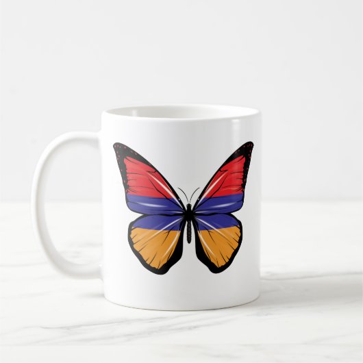 Armenia-Schmetterlingsflagge Kaffeetasse (Links)
