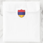 Armenia Silver Shield Flag Quadratischer Aufkleber (Tasche)