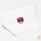 Armenia Silver Shield Flag Quadratischer Aufkleber (Umschlag)