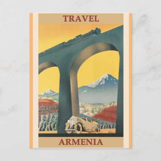 Armenia Vintage Travel Poster Postkarte (Vorderseite)