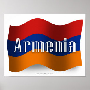 Armenia Wave Flag Poster