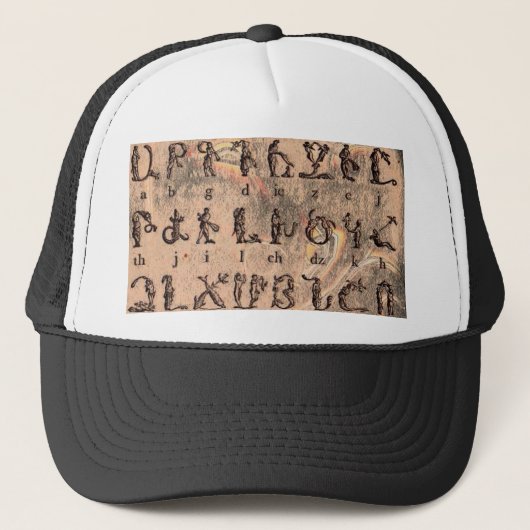 Armenian Alphabet Hat Truckerkappe (Vorderseite)