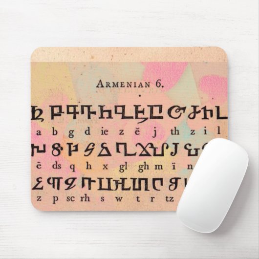 Armenian Alphabet Mouse Pad Mousepad (Mit Mouse)
